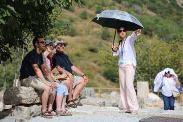 Our guests enjoying their private Ephesus tour with their guide